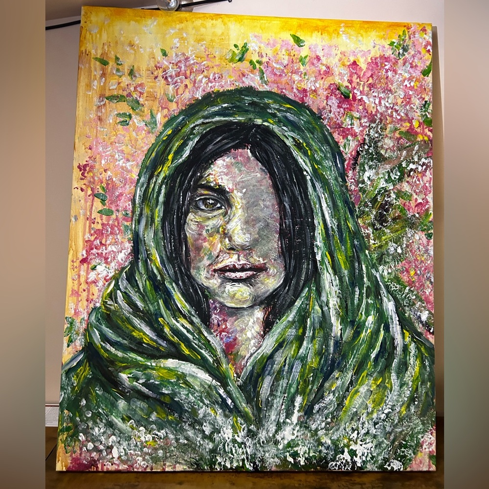 Unique Acrylic Painting on Canvas signed by Lilybeth 24”x30”